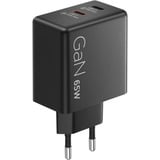 Lenovo 65W Dual USB-C GaN oplader Zwart, 2x USB-C, Power Delivery, met kabel