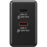 Lenovo Dual USB-C (65W) GaN oplader Zwart, 2x USB-C, Power Delivery