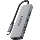 Sitecom 5-in-1 USB-C Multiport dockingstation Grijs