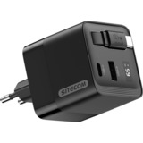 Sitecom 65W GaN Power Delivery oplader met uittrekbare kabel Zwart, 2x USB-C, 1x USB-A