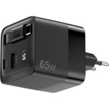 Sitecom 65W GaN Power Delivery oplader met uittrekbare kabel Zwart, 2x USB-C, 1x USB-A