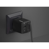 Sitecom 65W GaN Power Delivery oplader met uittrekbare kabel Zwart, 2x USB-C, 1x USB-A