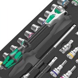 Wera 9722 Schuimrubberen inzetstuk met 8000 C Zyclop ratel 1/2" Set 1, 31‑delig gereedschapsset Zwart/grijs, Ratel en doppenset, in schuimrubberen inzet voor werkplaatswagen