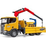 bruder Scania Super 560R constructie vrachtwagen met kraan en 2 pallets Modelvoertuig 03551