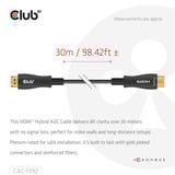 Club 3D HDMI hybride AOC kabel 8K60Hz/4K120Hz 30m Zwart