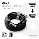 Club 3D HDMI hybride AOC kabel 8K60Hz/4K120Hz 30m Zwart