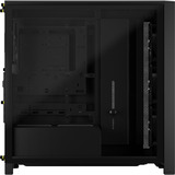 Corsair FRAME 4000D WOOD RS midi tower behuizing Zwart/houtkleur | 2x USB-A | 1x USB-C | RGB | Tempered Glass
