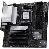 MSI PRO B850M-P WIFI socket AM5 moederbord Zwart/zilver, RAID, 5Gb-LAN, Wi-Fi 7, BT, Sound, µATX