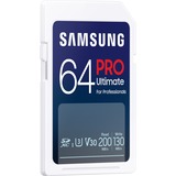 SAMSUNG PRO Ultimate 64 GB SDXC geheugenkaart Wit/blauw, UHS-I U3, Class 3, V30, Incl. kaartlezer