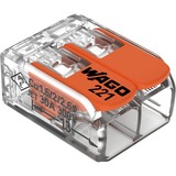 Wago Serie 221 COMPACT-verbindingsklemmen - 2x6 mm² Transparant/oranje, 50 stuks