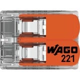 Wago Serie 221 COMPACT-verbindingsklemmen - 2x6 mm² Transparant/oranje, 50 stuks