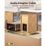 goobay Plus 3,5 mm jack naar 2x stereo RCA (Tulp) adapterkabel Zwart/zilver, 0,5 meter