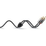 goobay Plus 3,5 mm jack naar 2x stereo RCA (Tulp) adapterkabel Zwart/zilver, 0,5 meter