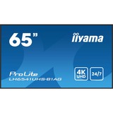 iiyama ProLite LH6541UHS-B1AG 64.5" 4K Ultra HD Public Display Zwart, HDMI, USB, LAN, Audio