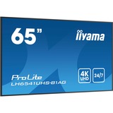 iiyama ProLite LH6541UHS-B1AG 64.5" 4K Ultra HD Public Display Zwart, HDMI, USB, LAN, Audio