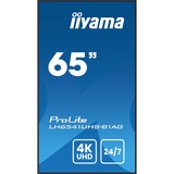 iiyama ProLite LH6541UHS-B1AG 64.5" 4K Ultra HD Public Display Zwart, HDMI, USB, LAN, Audio