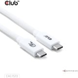 Club 3D USB-C 80Gbps Certified 240W 8k 240Hz kabel Wit, 1.2m