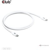 Club 3D USB-C 80Gbps Certified 240W 8k 240Hz kabel Wit, 1.2m