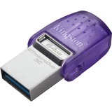 Kingston DataTraveler microDuo 3C 64 GB usb-stick Paars/transparant, USB-A + USB-C