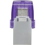 Kingston DataTraveler microDuo 3C 64 GB usb-stick Paars/transparant, USB-A + USB-C