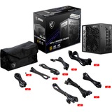 MSI MPG A1000G PCIE5 1000W voeding  Zwart, 6x PCIe, Kabelmanagement
