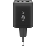 goobay 65W GaN USB-C PD Nano Multiport snellader Zwart, 2x USB-C, 1x USB-A