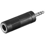 goobay 6,35 mm jack (female) naar 3,5 mm jack (male) adapter Zwart