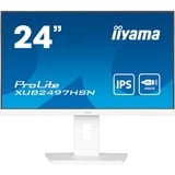 iiyama ProLite XUB2497HSN-W1 23.8" monitor Wit (mat), HDMI, DisplayPort, USB-C, LAN, Audio
