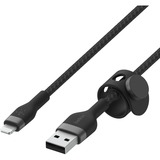 Belkin BOOSTCHARGE PRO Flex USB-A-kabel met Lightning-connector Zwart, 1 meter