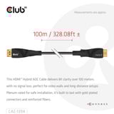 Club 3D HDMI Hybrid AOC Cable 8K60Hz/4K120Hz, 100 m kabel Zwart