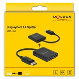 DeLOCK DisplayPort 1.4 naar 2x DisplayPort splitter Zwart