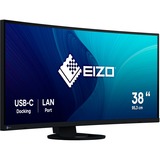 EIZO EV3895-BK 37.5" Curved Monitor Zwart, 2x HDMI, DisplayPort, 4x USB-A 3.2 (5 Gbit/s), USB-C, RJ-45