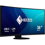 EIZO EV3895-BK 37.5" curved monitor Zwart, 2x HDMI, DisplayPort, 4x USB-A 3.2 (5 Gbit/s), USB-C, RJ-45