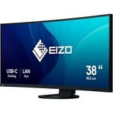 EIZO EV3895-BK 37.5" curved monitor Zwart, 2x HDMI, DisplayPort, 4x USB-A 3.2 (5 Gbit/s), USB-C, RJ-45