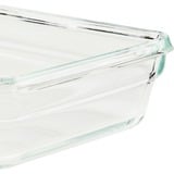 Emsa Clip & Close Glazen vershoudbakje, 2,0 L doos Transparant/rood, rechthoekig