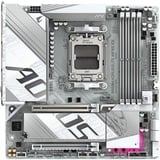 GIGABYTE B850M AORUS ELITE WIFI6E ICE socket AM5 moederbord Zilver/wit, RAID, 2,5Gb-LAN, WLAN, BT, Sound, µATX