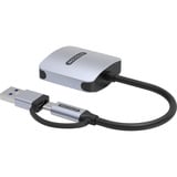 Sitecom USB Kaartlezer USB-C & USB-A Grijs