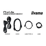 iiyama ProLite XB2490HSCH-B1 23.8" monitor Zwart, 1x HDMI, 2x USB-C, 2x USB-A, 120 Hz