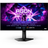 AOC AGON PRO AG276QZD 26.5" gaming monitor Zwart/zilver, 2x HDMI, 2x DisplayPort, 2x USB-A, 240 Hz