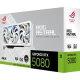 ASUS GeForce RTX 5080 ROG ASTRAL GAMING WHITE Edition grafische kaart Wit, DLSS 4, 3x DisplayPort, 1x HDMI 2.1