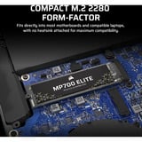 Corsair MP700 ELITE 1 TB SSD Zwart, PCIe 5.0 x4 NVMe, M.2 2280, 3D TLC NAND