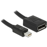 DeLOCK mini-DisplayPort (male) > DisplayPort (female) adapter Zwart, 15 centimeter