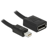 DeLOCK mini-DisplayPort (male) naar DisplayPort (female) adapter Zwart, 15 centimeter