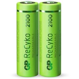 GP Batteries ReCyko AA, Mignon oplaadbare batterij Groen, 2 stuks