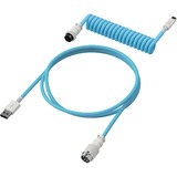 HyperX Coiled Cable, USB-C spiraalkabel Lichtblauw/wit, 1,2 m