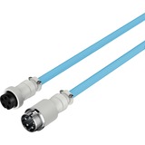 HyperX Coiled Cable, USB-C spiraalkabel Lichtblauw/wit, 1,2 m