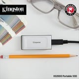 Kingston XS2000 Portable 2 TB externe SSD Zilver/zwart, SXS2000/2000G, USB-C 3.2 (20 Gbit/s)