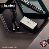 Kingston XS2000 Portable 2 TB externe SSD Zilver/zwart, SXS2000/2000G, USB-C 3.2 (20 Gbit/s)