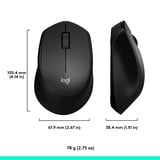 Logitech M330 SILENT PLUS muis Zwart, 1000 dpi