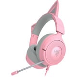 Razer Kraken Kitty V3 X Quartz over-ear gaming headset Roze/grijs